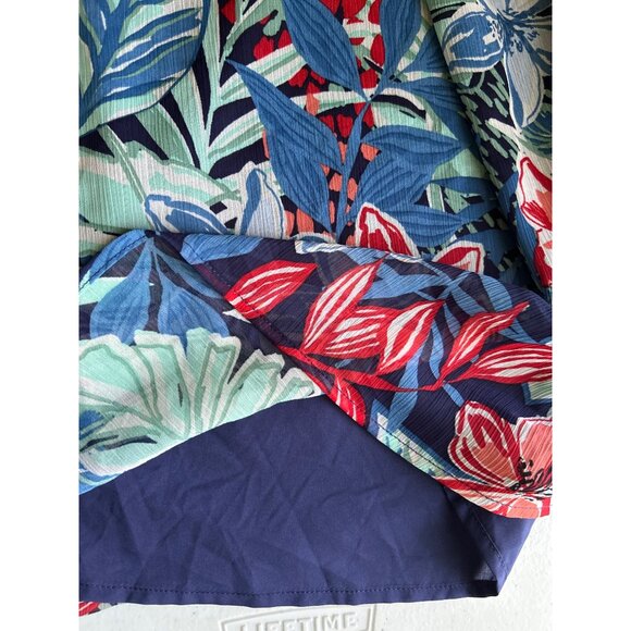 Jones New York Pacific Navy Multi Floral Print Lined Off-Shoulder Blouse PXL - Picture 7 of 8